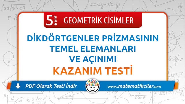 5. Sınıf Geometrik Cisimler Testi PDF İndir