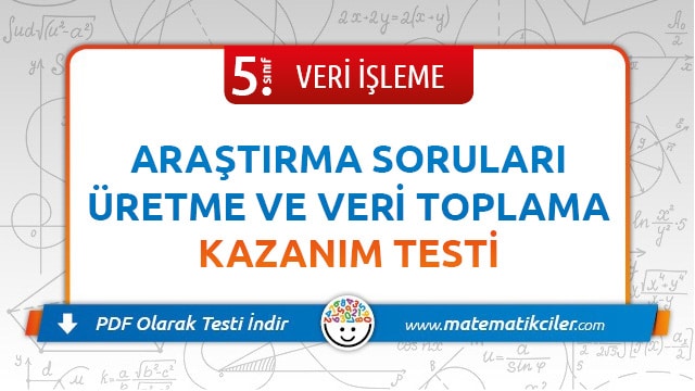 5. Sınıf Veri Toplama Testi PDF İndir