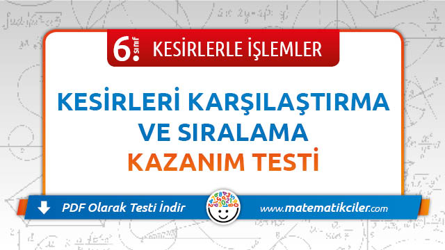 6. Sınıf Kesirler Testi PDF İndir