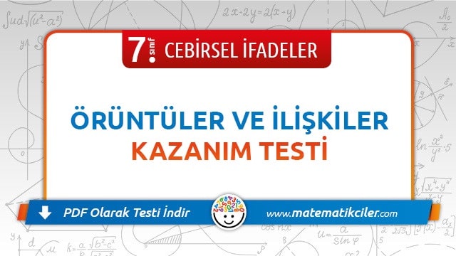 7. Sınıf Örüntüler Testi PDF İndir