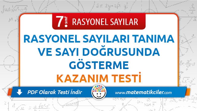 7. Sınıf Rasyonel Sayılar Testi PDF İndir