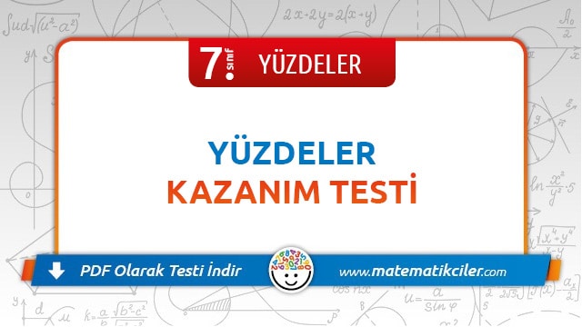 7. Sınıf Yüzdeler Testi PDF İndir