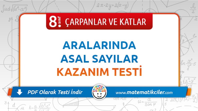 8. Sınıf Aralarında Asal Sayılar Testi PDF İndir