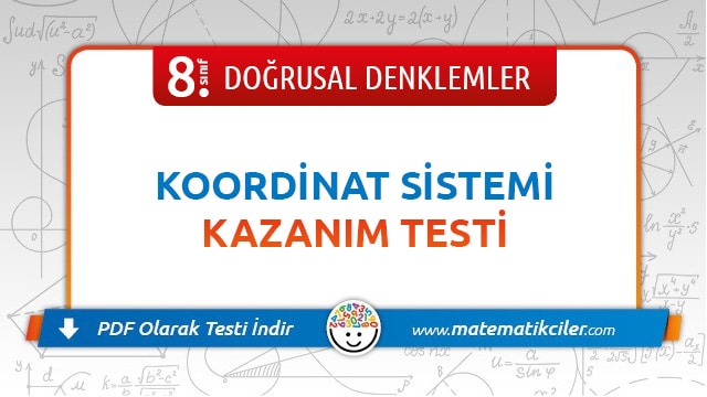 8. Sınıf Koordinat Sistemi Testi PDF İndir