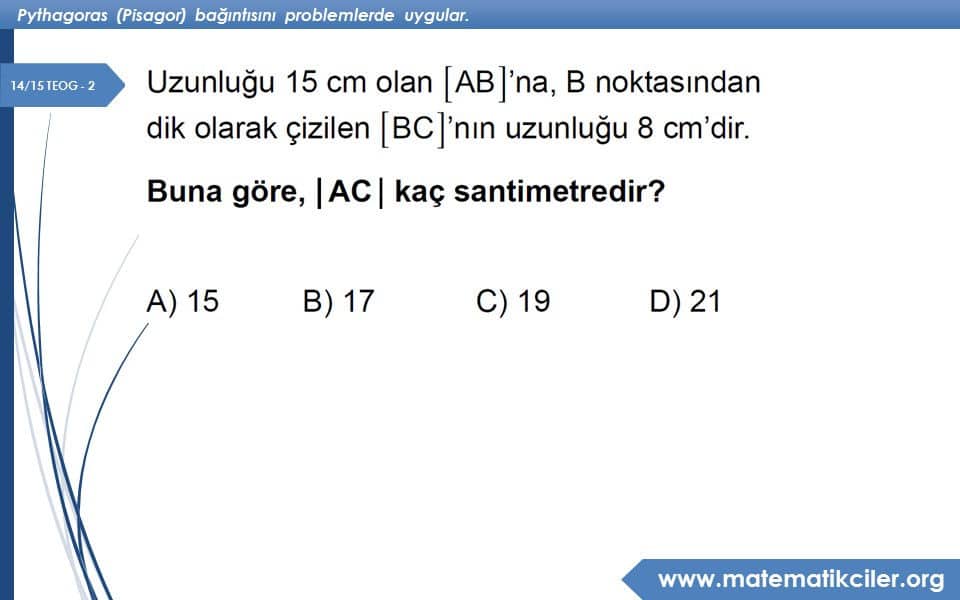 Teog Pisagor Teoremi Çıkmış Soru