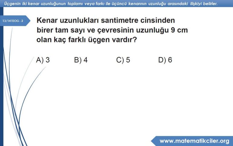 TEOG'da Çıkan Üçgenler Soruları | Matematikciler.com